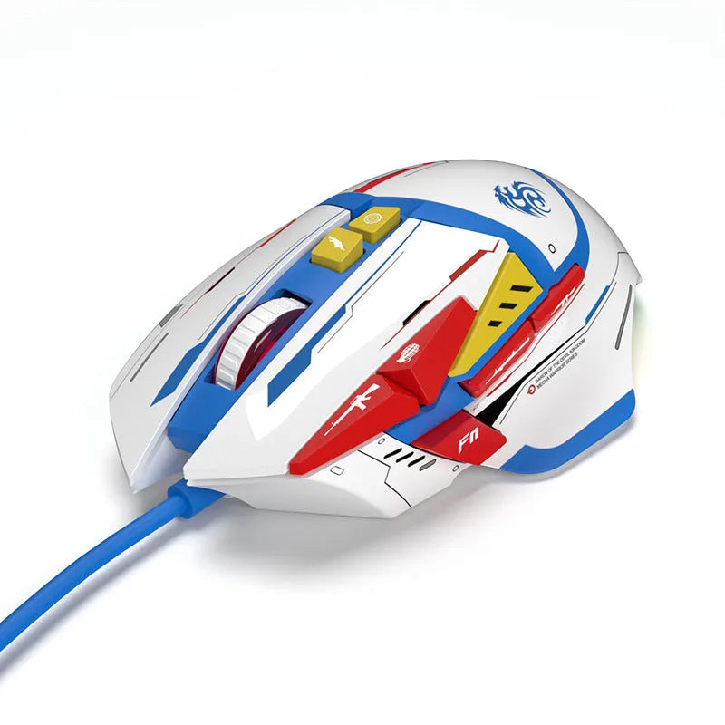 Desktop wired ergonomic laser gaming mouse in Primordial Ghost Claw colour, 126x83x41mm, six DPI settings