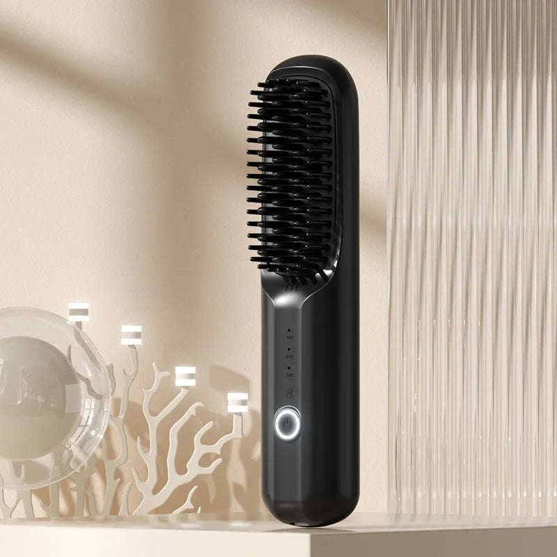 Anion wireless straight comb in beige, pink, purple, and black colour options