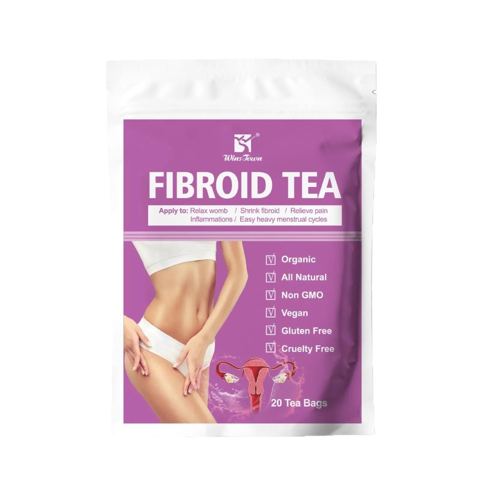 Pack of C83 Winstown Fibroid Herbal Tea bags for cold extract brewing.