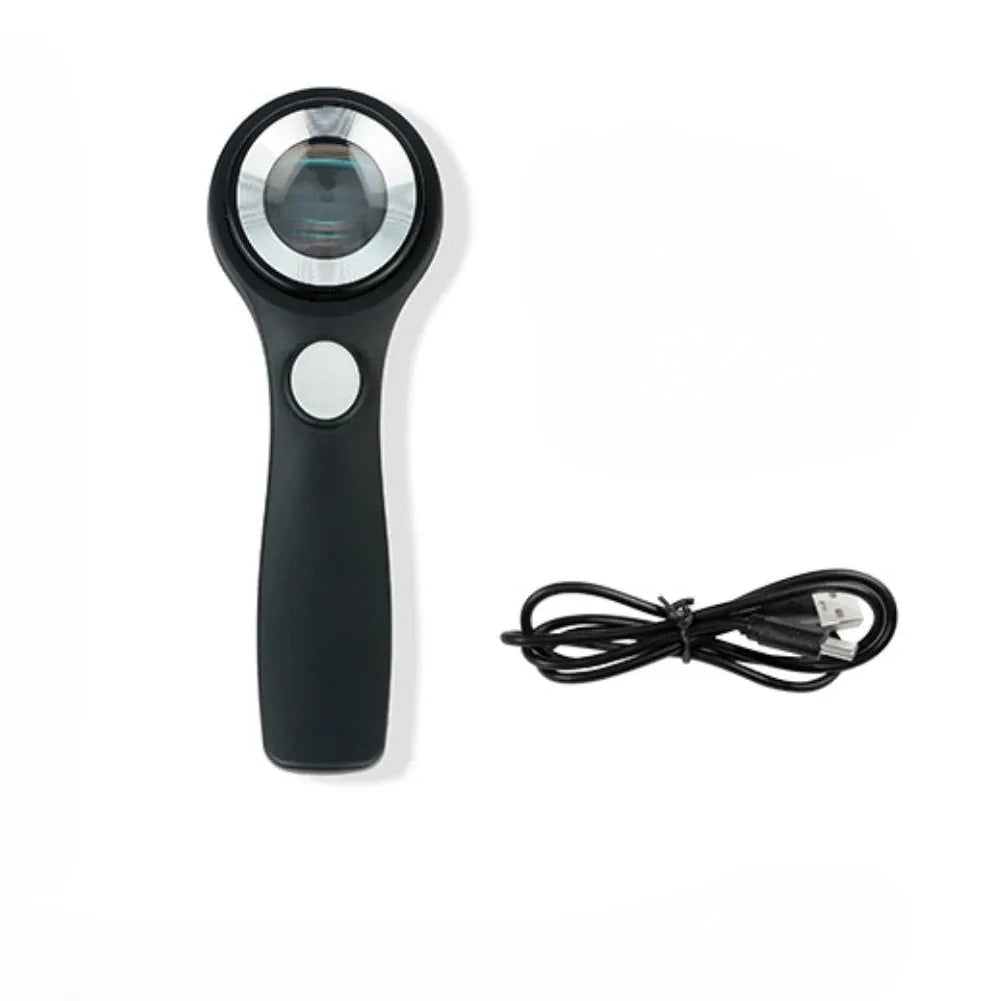 Professional appraisal magnifying glass with optical glass lens and USB-C charging port