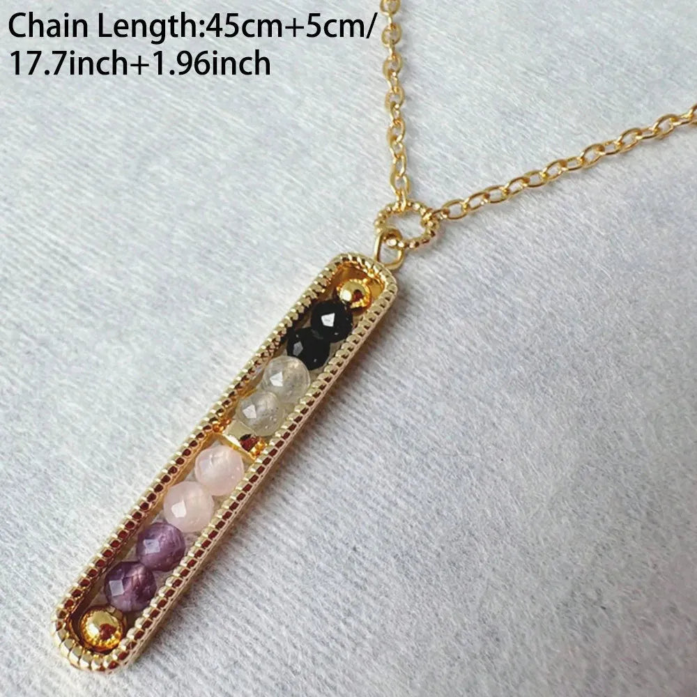 Heart-shaped pendant necklace for women transparent colour alloy O-shaped chain adjustable 41-50cm