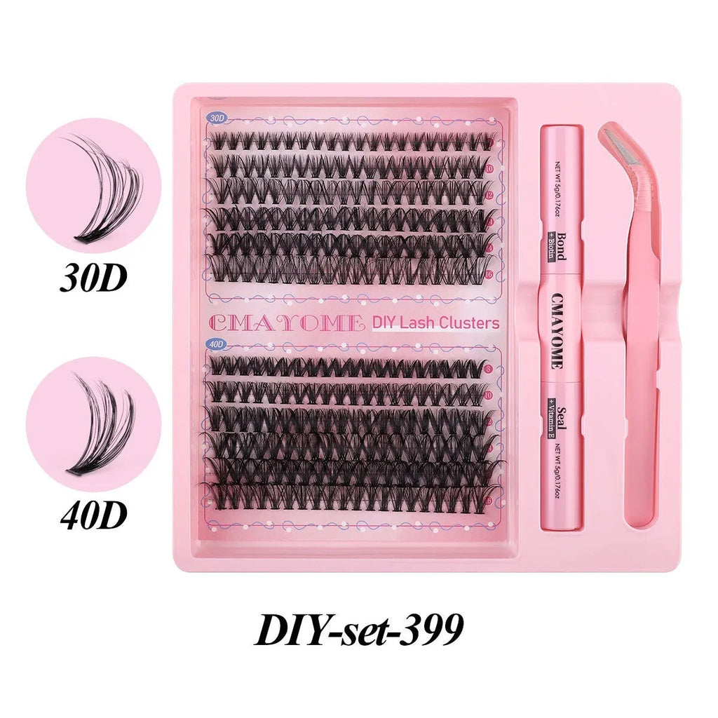 DIY single cluster false eyelashes individual artificial fibre lashes 15.5cm length