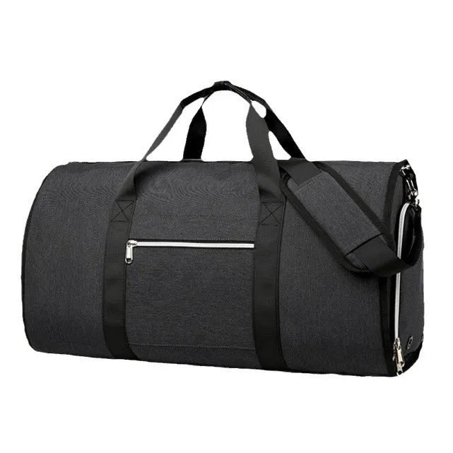Oxford cloth sports bag with dry wet separation compartments in grey colour option