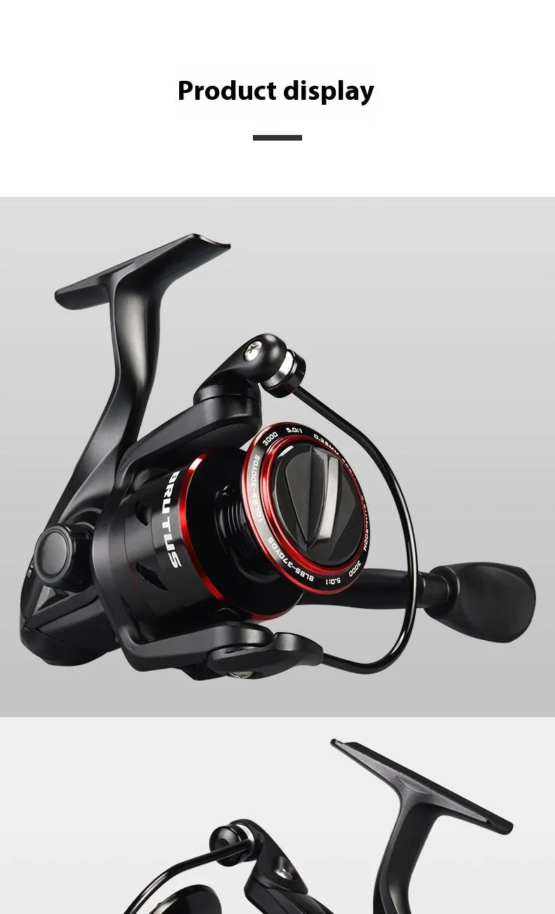 All-metal spinning fishing reel paired with telescopic fishing rod combo for lure fishing