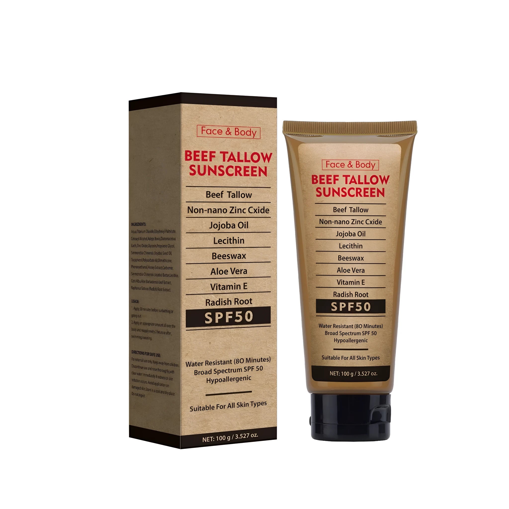 100g tube of organic grass-fed butter protective cream for moisturising and oil control