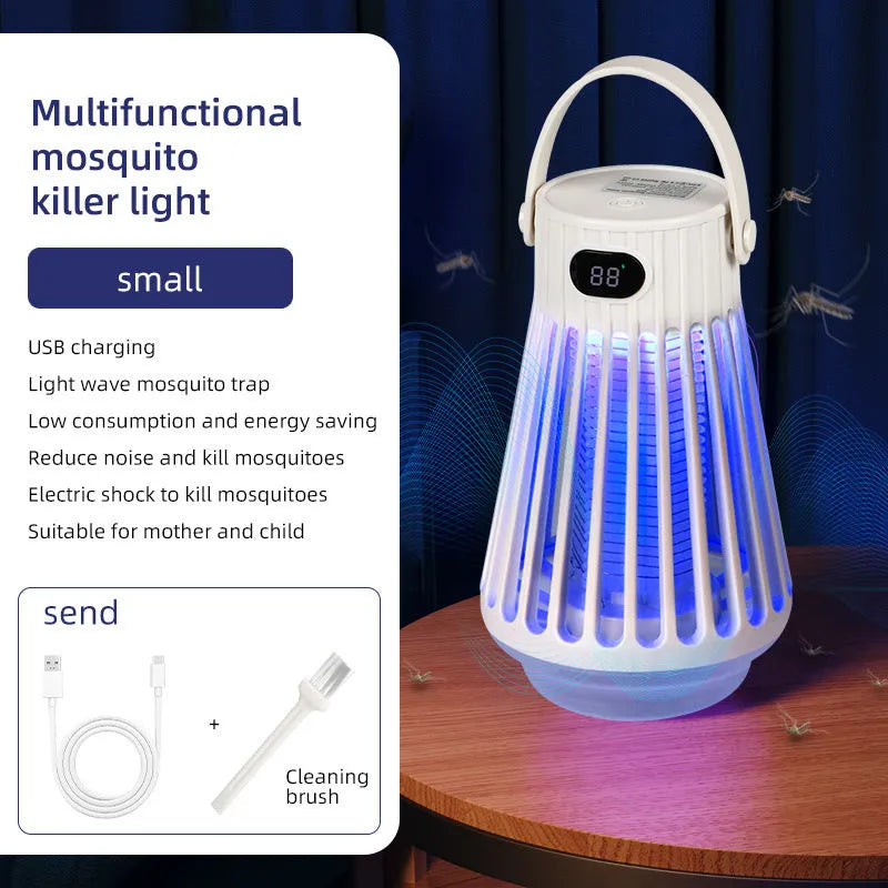 White electric shock mosquito killing lamp with ABS shell, portable design for indoor use