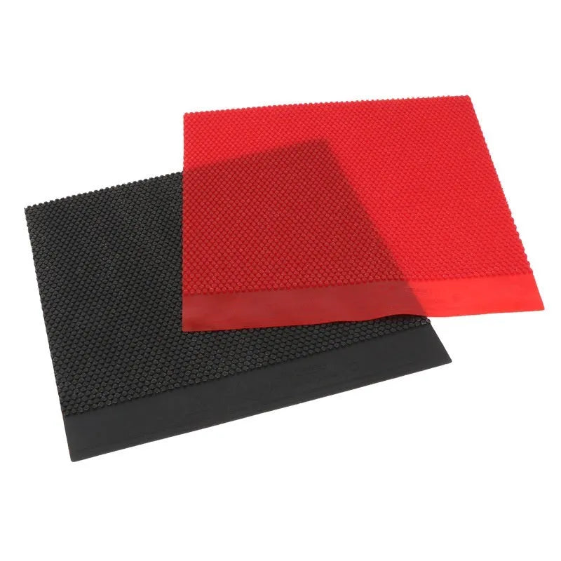 Table tennis rubber sheet with small particle texture in black and red colour options