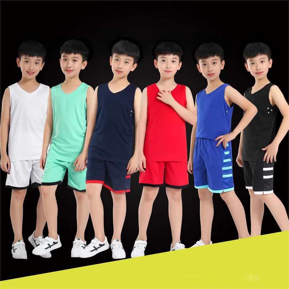 Black and white unisex sports vest for basketball and training, shown with matching pants.