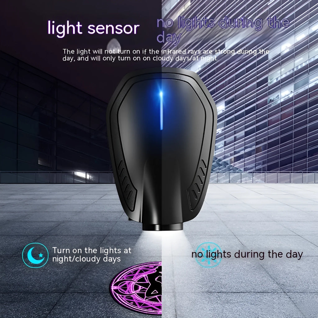 Black ABS plastic car ambient light laser projector for general vehicle fitment.