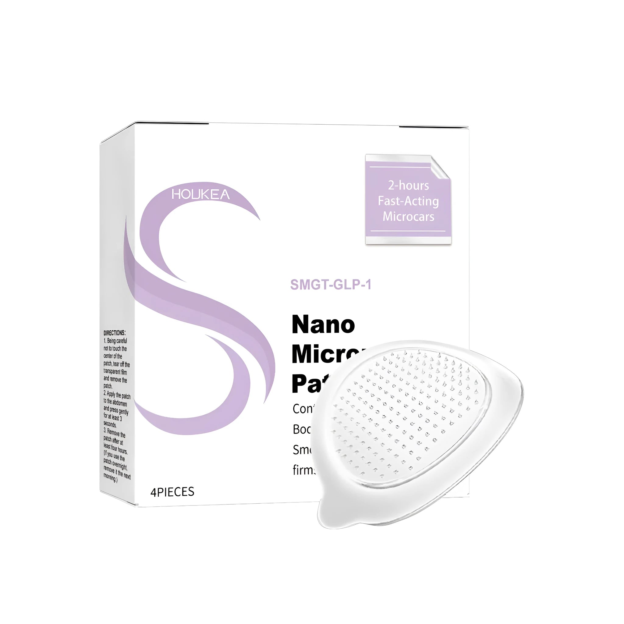 Nano microneedle patch pack containing four individual nursing stickers with ginger and mugwort root formulation