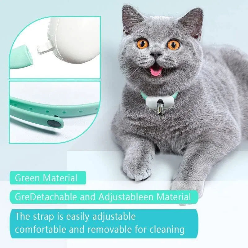 Smart USB charging laser cat collar with monochrome pattern and graphic colour