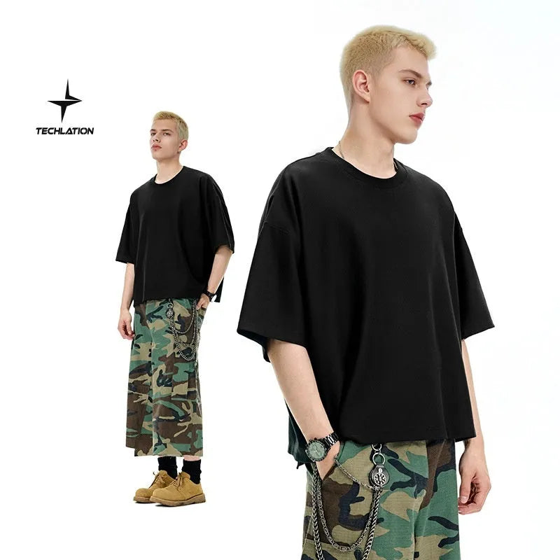 Men's sand grey loose fit short sleeve pullover with regular sleeves for casual leisure wear