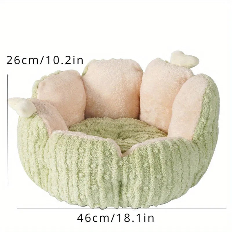 Purple cactus-shaped soft cat kennel showing enclosed design with four access sides