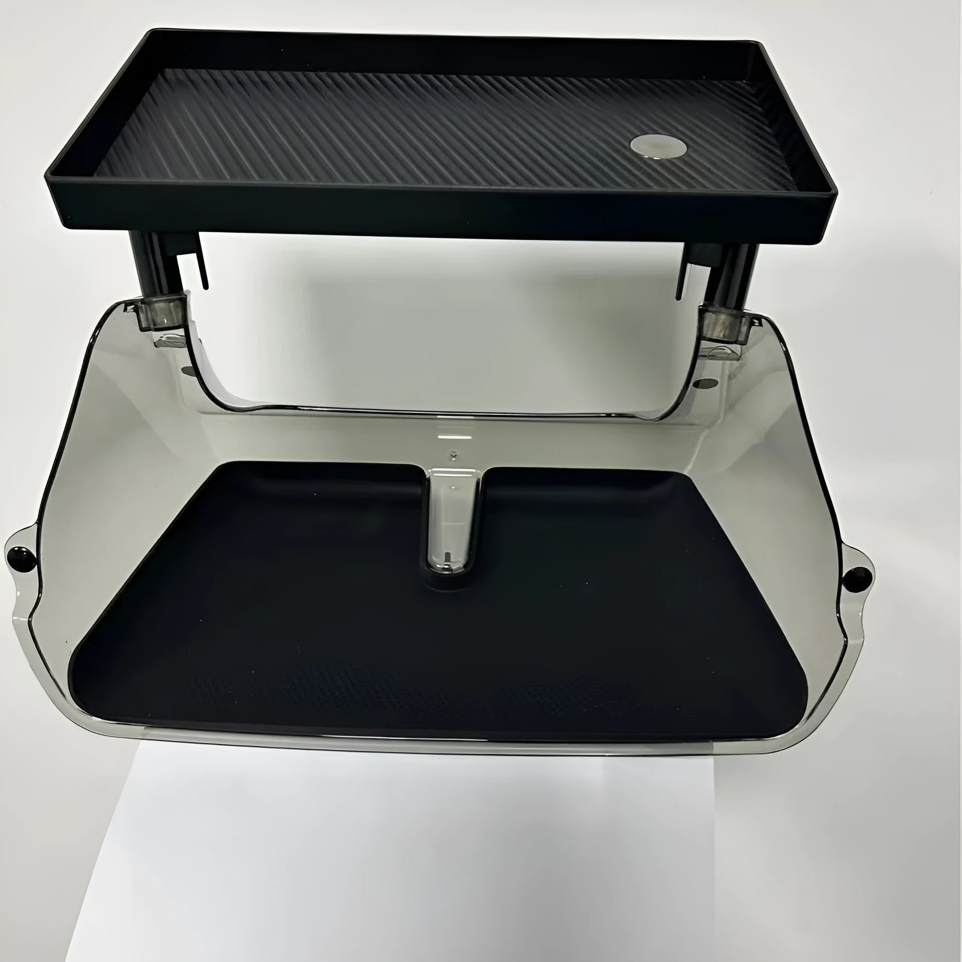 Black ABS storage tray for Tesla Model 3 and Y centre console under the touchscreen