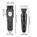 Black professional USB hair clippers with LED display and adjustable length settings.