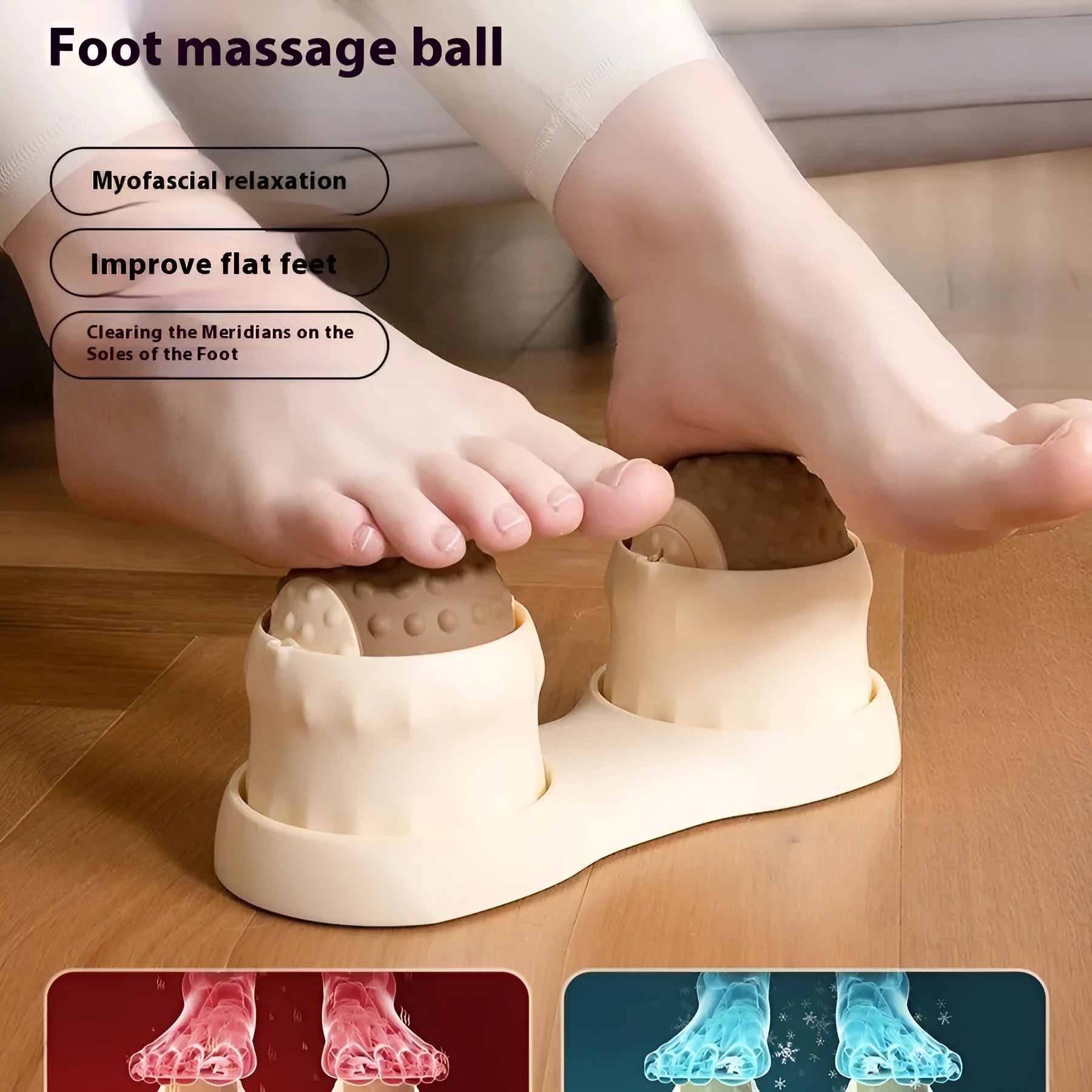 Massage ball with cold and hot compress function in caramel mocha colour