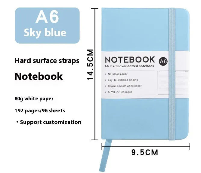 A5 soft skin-feel PU leather diary with strap closure and horizontal ruled pages in multiple colour options