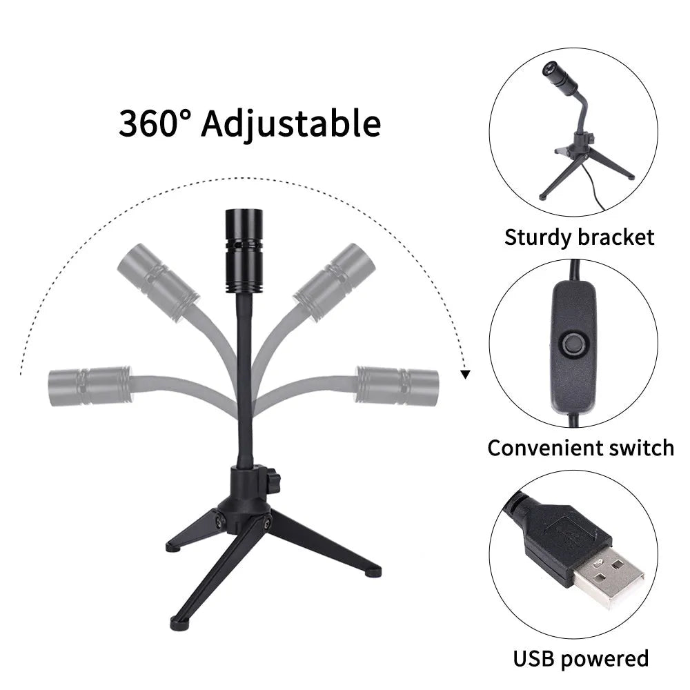 White ABS projection lamp with adjustable hose bracket projecting an image of the earth onto a wall.