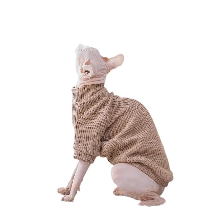 Light brown pet elastic moisture-proof sweater for small to medium dogs