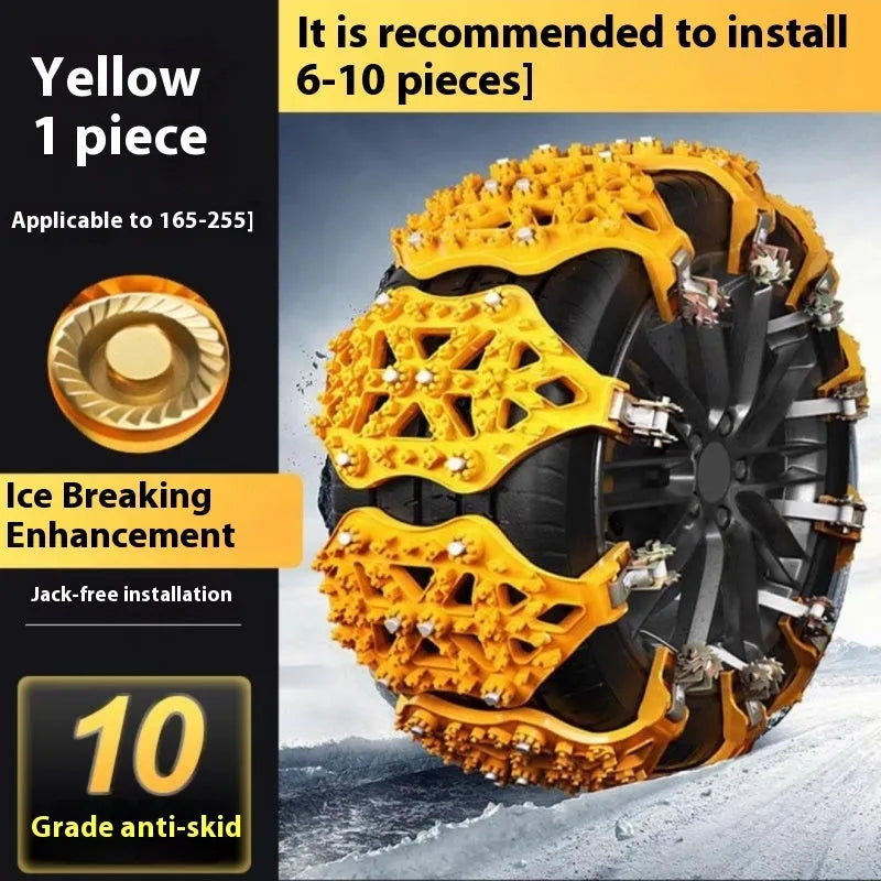 Set of rubber tire chains for car SUV winter snow ice anti-skid use