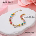 Love heart-shaped titanium steel bracelet with colourful oil finish in gold and steel colour options