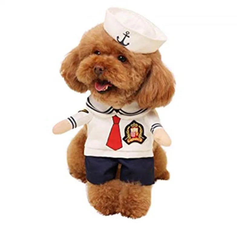 Fashion minimalist sailor pet costume for cats and dogs in Sailor colour made from polyester