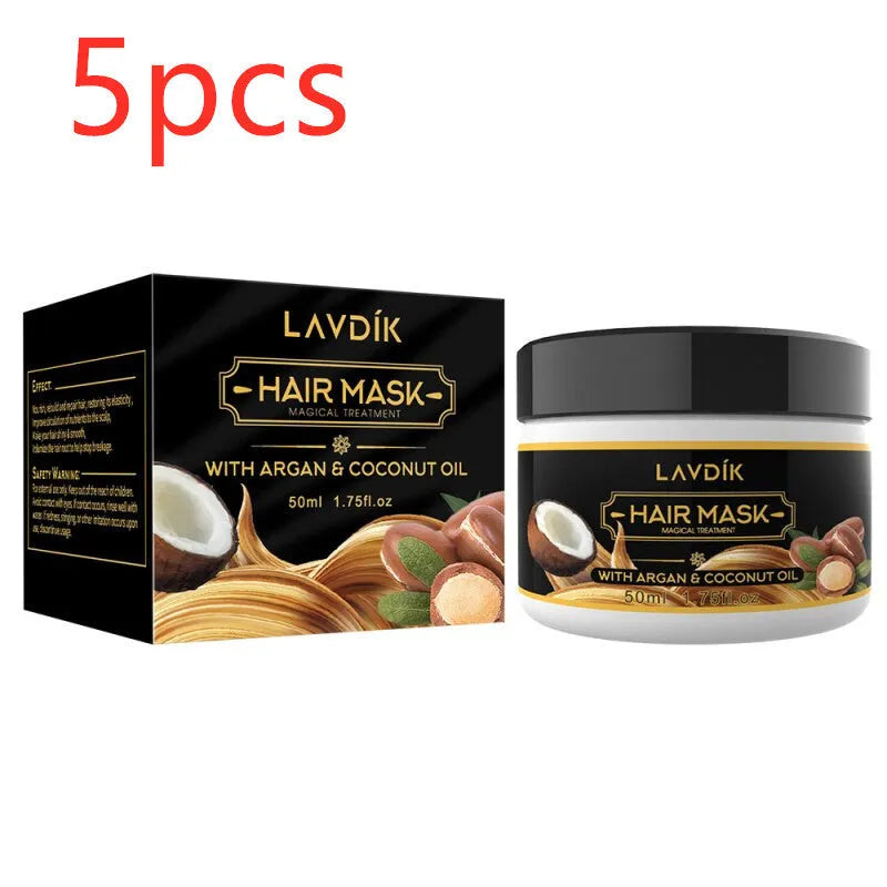 Nourishing hair mask conditioner in 50ml tube with floral fragrance for deep repair and frizz control