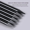 Solid graphite and carbonised artist pencil set with wooden shells for drawing and sketching
