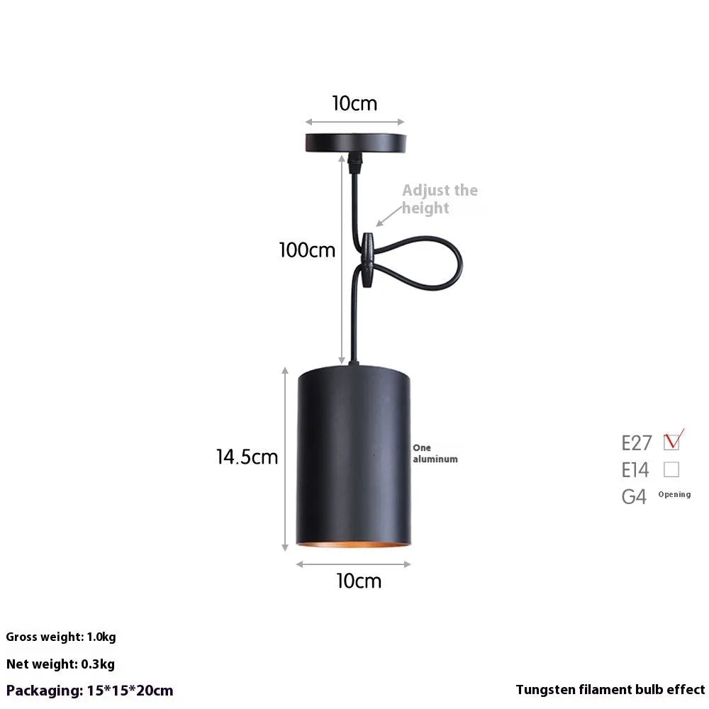Retro iron art chandelier with matte black finish and exposed bulb design