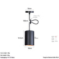 Retro iron art chandelier with matte black finish and exposed bulb design