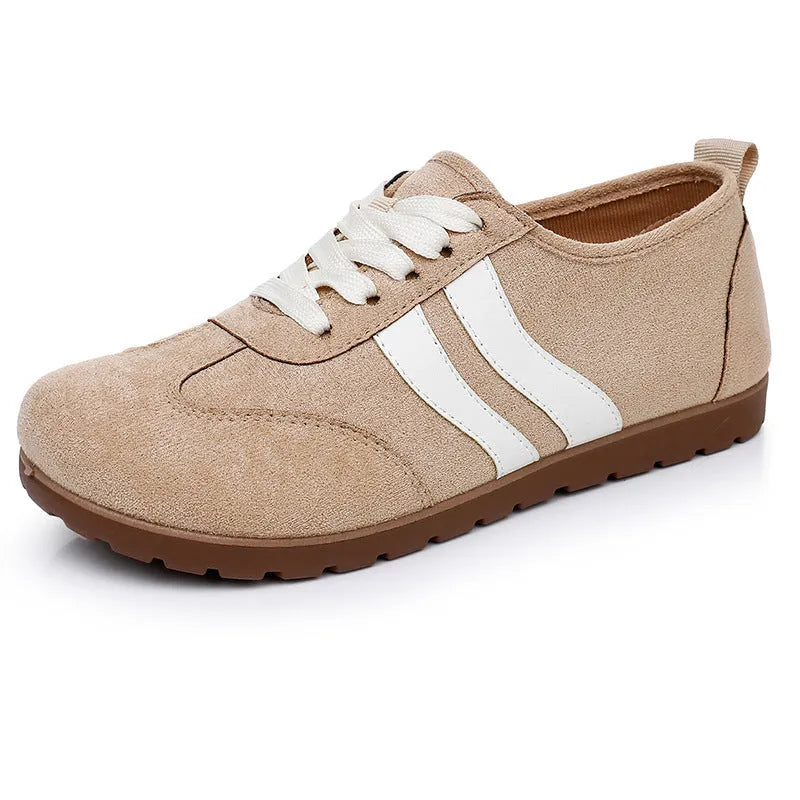 Women's canvas sneakers with round toe and flat rubber sole in dark red colour