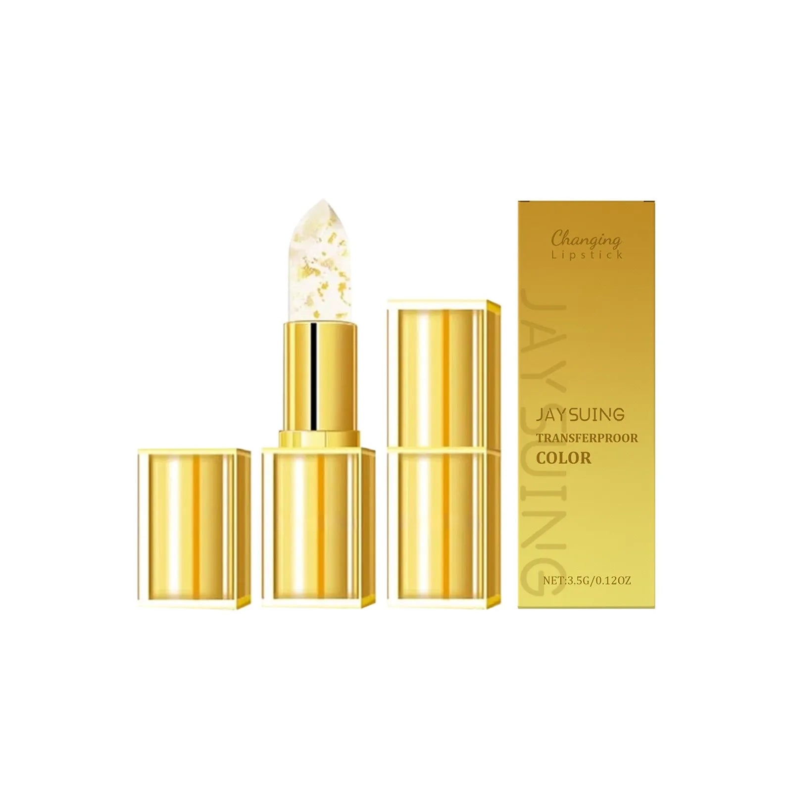 Gold foil square lipstick with hyaluronic acid and vitamin E in 3.5g nourishing formula