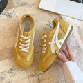 Women's mesh and leather thick-soled casual shoes with cross shoulder strap, round toe, and flat heel in black