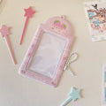 Cartoon Strawberry style PVC meal card holder pendant with clear card sleeve