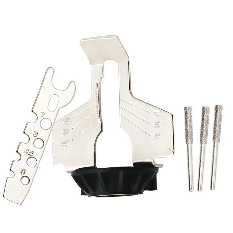 Silver electric chain grinding machine with metal construction and 20mm dimensions