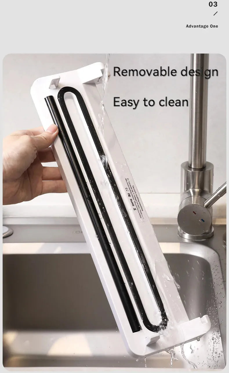 White automatic vacuum sealer machine for household food preservation and storage