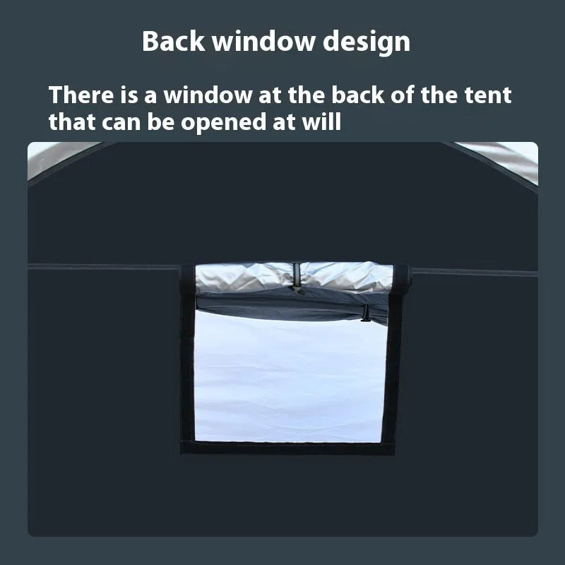 Large black outdoor bicycle storage tent sheltering multiple bikes