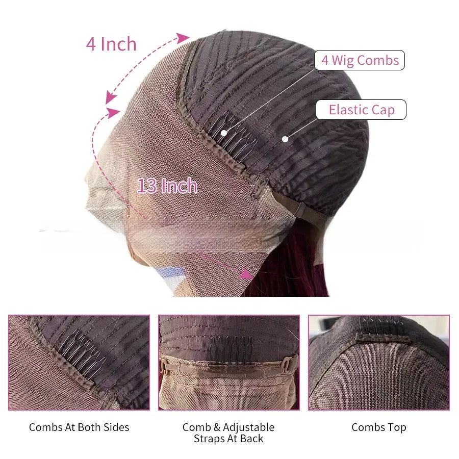 Real human hair lace front wig with gradient colour on a mannequin head, showcasing the Ruili style and lace hairline.