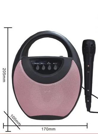 Portable Bluetooth speaker in black, blue or pink with USB port and SD card slot