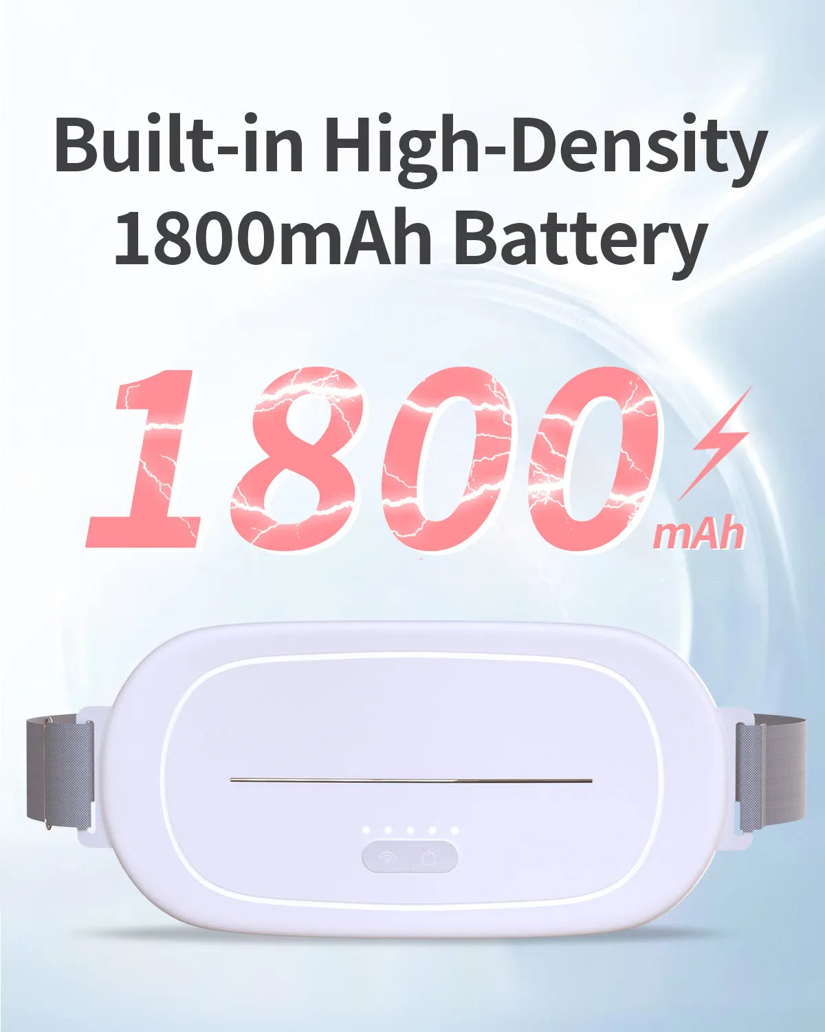 White handheld uterine warming device with control buttons for heat settings