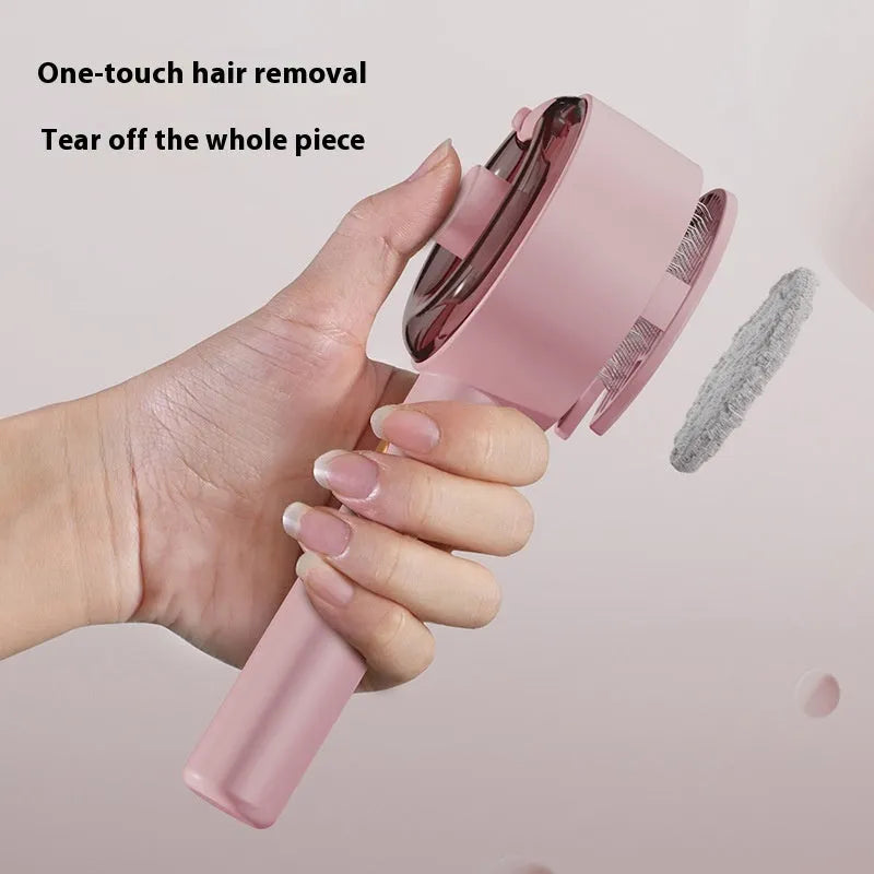 Ceramic white pet grooming brush with spray function and UV sterilisation light for cats and dogs