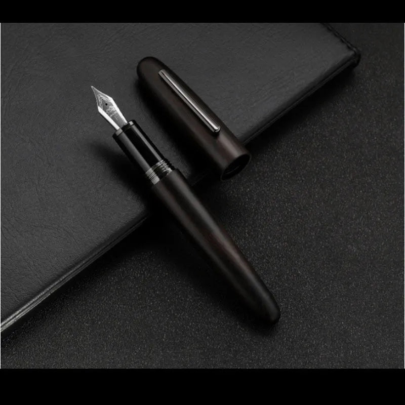 Wooden fountain pen with rotating cap in choice of seven wood finishes for business writing