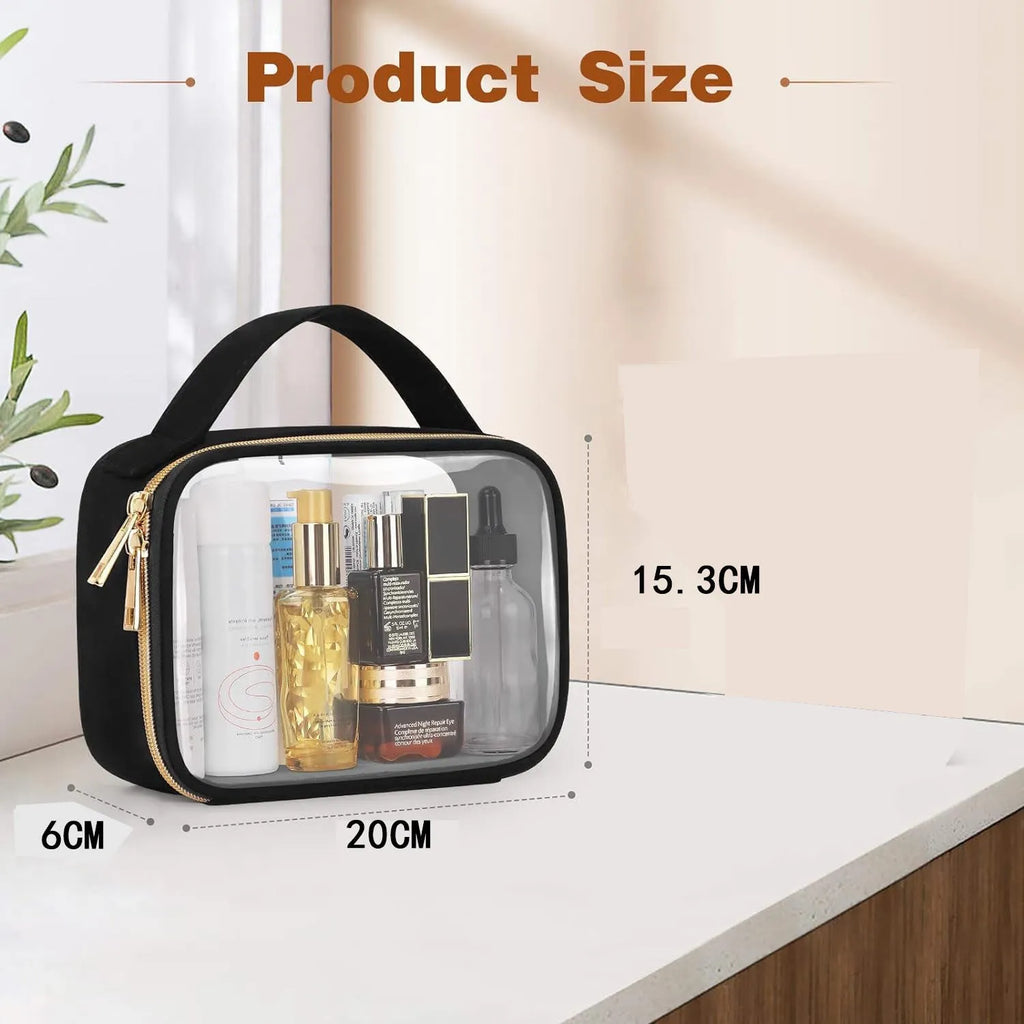 Transparent PVC lipstick storage wash bag with chain in various colour options