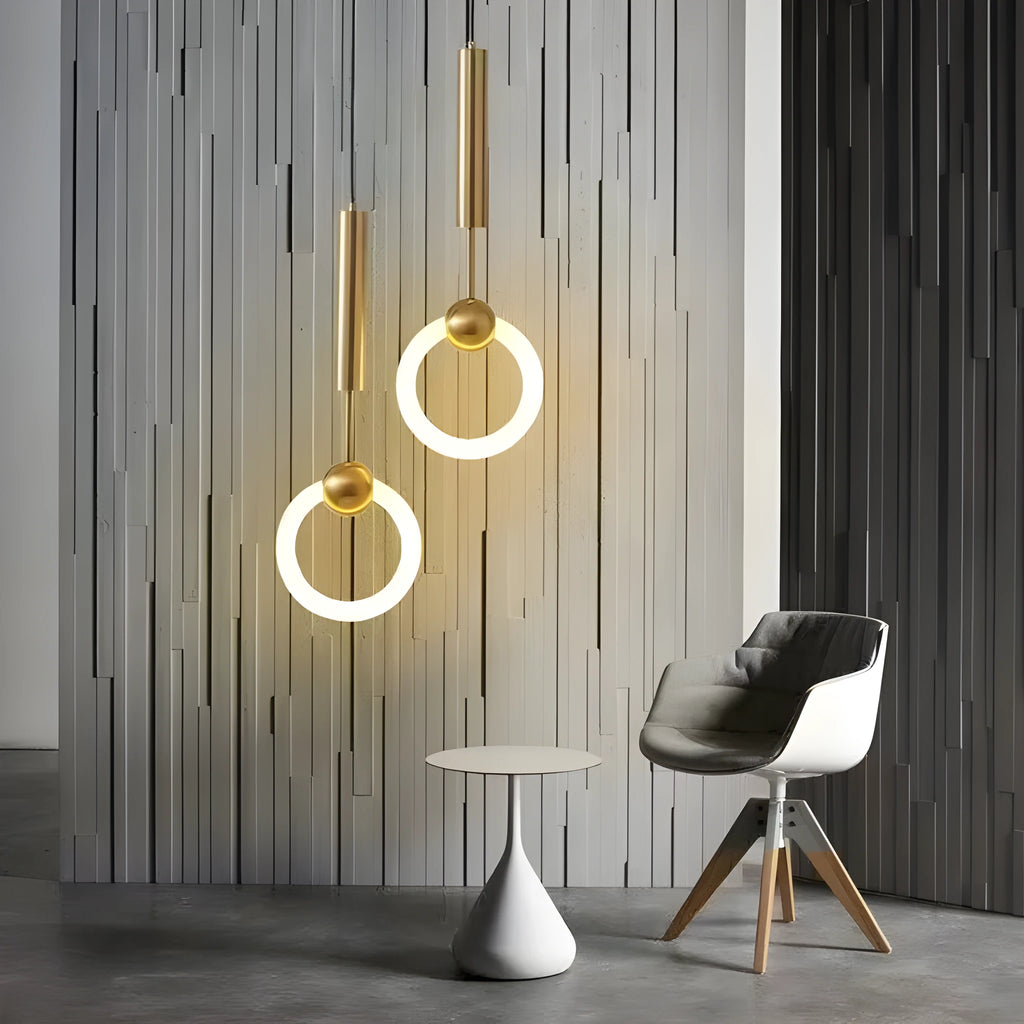 Nordic minimalist U-shaped bedroom chandelier ceiling light with 200mm diameter