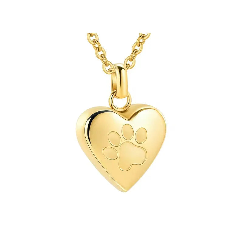 Titanium steel heart-shaped cinerary necklace with openable pendant in five colour variations