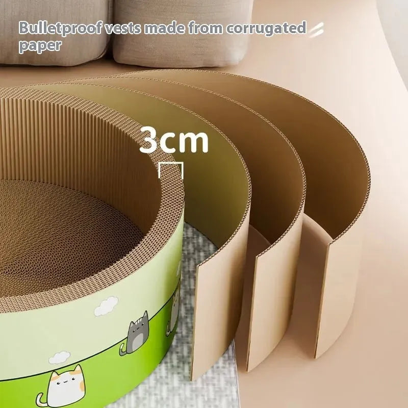 Large corrugated paper cat scratch board with deepening round pit design in 45cm or 50cm size