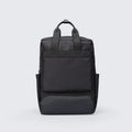 Black oxford cloth computer backpack with a 20-35 litre capacity and polyester lining.