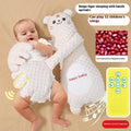Infant exhaust pillow with remote control, plush cartoon design for baby sleep