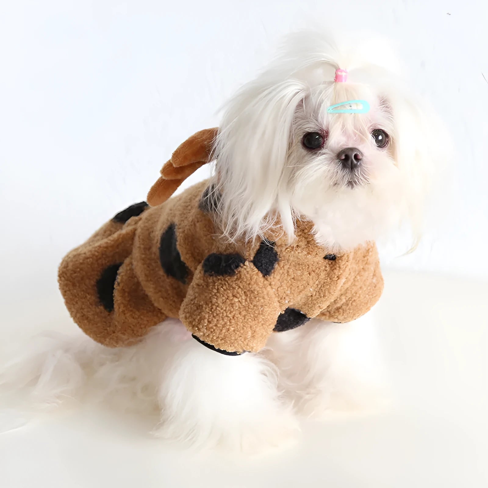 Polka dot elk couple pet costume for dog or cat in skirt or four legs style