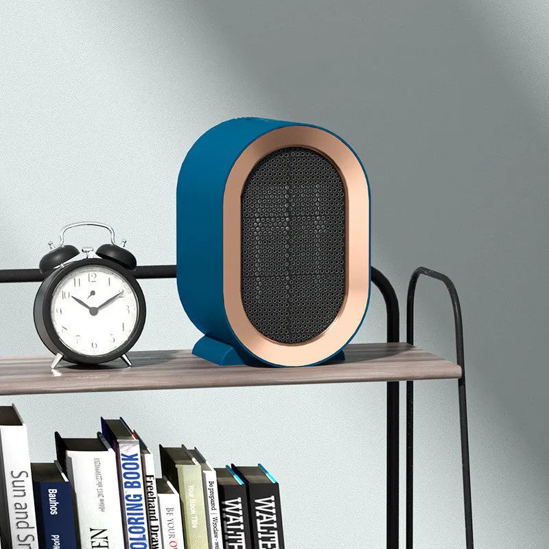 Desktop electric fan heater with PTC ceramic heating in black finish